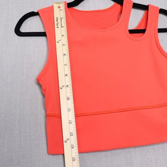 LULULEMON Mastered Motion Long Line Tank Top Size 4 Coral Red *No Removable Pads - Picture 8 of 12